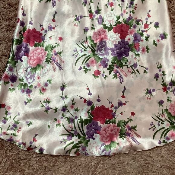 Pink Floral Satin Cottagecore Fairycore Nymphet Fairy Slip Dress Size Large - Picture 5 of 14